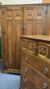 CROWN AY FURNITURE - TWO DOOR WARDROBE & TALL BOY BEDROOM SET