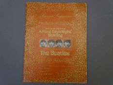 THE BEATLES SOUVENIR PROGRAMME, Northern Premier 'A Hard Day's Night' with two back stalls