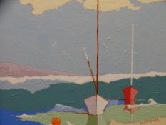 STEWART MIDDLEMAS acrylic on canvas - titled 'Ebb Tide 2005', 34 x 34cms