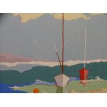 STEWART MIDDLEMAS acrylic on canvas - titled 'Ebb Tide 2005', 34 x 34cms