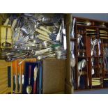 CASED & LOOSE EPNS & OTHER CUTLERY, a quantity