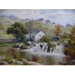 WILLIAM HENRY MANDER oil on canvas - 'An old Welsh mill', label verso, signed, 29.5 x 44cms