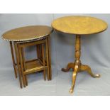 ANTIQUE & LATER OCCASIONAL TABLES including a circular tilt-top table on a turned column stem, 71cms