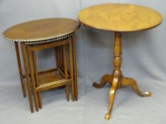 ANTIQUE & LATER OCCASIONAL TABLES including a circular tilt-top table on a turned column stem, 71cms