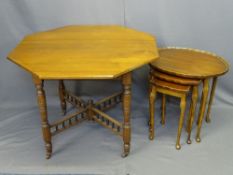 VINTAGE OCCASIONAL TABLES including an Edwardian mahogany octagonal top table on turned supports and