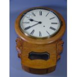 CLOCKS - light oak pendulum wall clock with painted dial