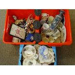 DELFT VASE, Black Jasperware commemorative plaques, assorted other commemorative ware ETC (3 boxes)