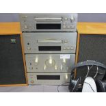 HIFI EQUIPMENT - Teac compact hifi system, pair of Wharfdale speakers and a Sennheiser wireless