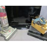 HOUSEHOLD ELECTRIC ITEMS - Toshiba Regza flatscreen tv, Humax Digibox, Panasonic combi player, Black