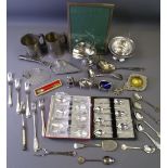 EPNS PICTURE FRAME, condiment set, cased teaspoons and similar items