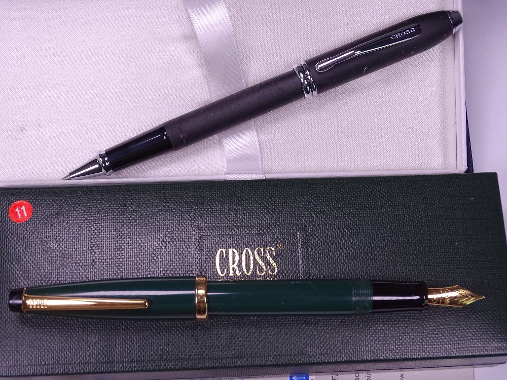 CROSS - Modern Matte Black Cross Townsend ballpoint pen with chrome trim. Some surface wear to the