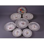 SAXONY FLORAL DECORATED RIBBON PLATES and similar items