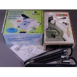 BOXED ZOOM POLARISING MICROSCOPE and a temperature controlled soldering iron station ETC