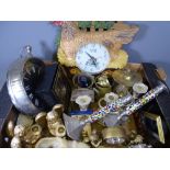 MANTEL CLOCK, CARRIAGE CLOCK and an assortment of other ornamental items