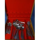 PART CANTEEN OF YELLOW METAL COLOURED CUTLERY