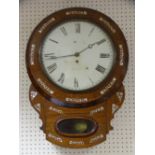 OLDHAM, DROP DIAL PENDULUM WALL CLOCK with mother of pear detail