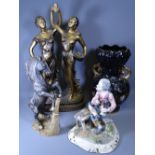 ORNAMENTAL FIGURES, animals, a mixed assortment (lady figurine 8cms tall) ETC (3 boxes)