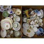 COMMEMORATIVE CABINET WARE mainly 20th century, makers include Paragon, Wade, Grafton, Long Park