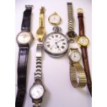 LEONIDAS, ROTARY & OTHER LADY'S & GENT'S WRIST WATCHES along with a nickel cased pocket watch, the