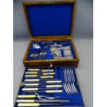 CANTEEN OF BONE HANDLED & ELECTROPLATE CUTLERY, manufactured for 'A and N.C.S.L'
