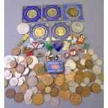VINTAGE & LATER COLLECTABLE COINS, CROWNS & BADGES