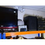 LG FLATSCREEN TV, portable radios, Schneider HIFI system E/T