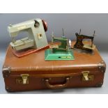 TOYS - Vulcan vintage toy sewing machine, Little Betty toy sewing machine and another in a leather