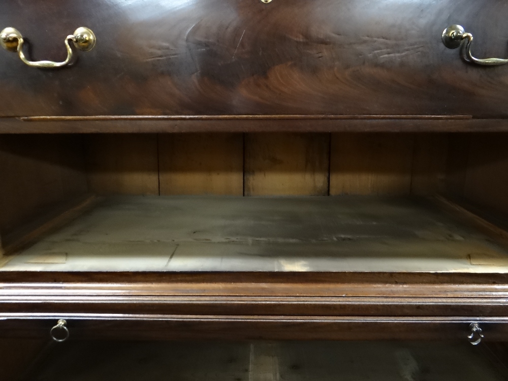 GEORGE III MAHOGANY TALLBOY CHEST, dentil cornice with blind fret frieze and canted corners, - Image 11 of 45