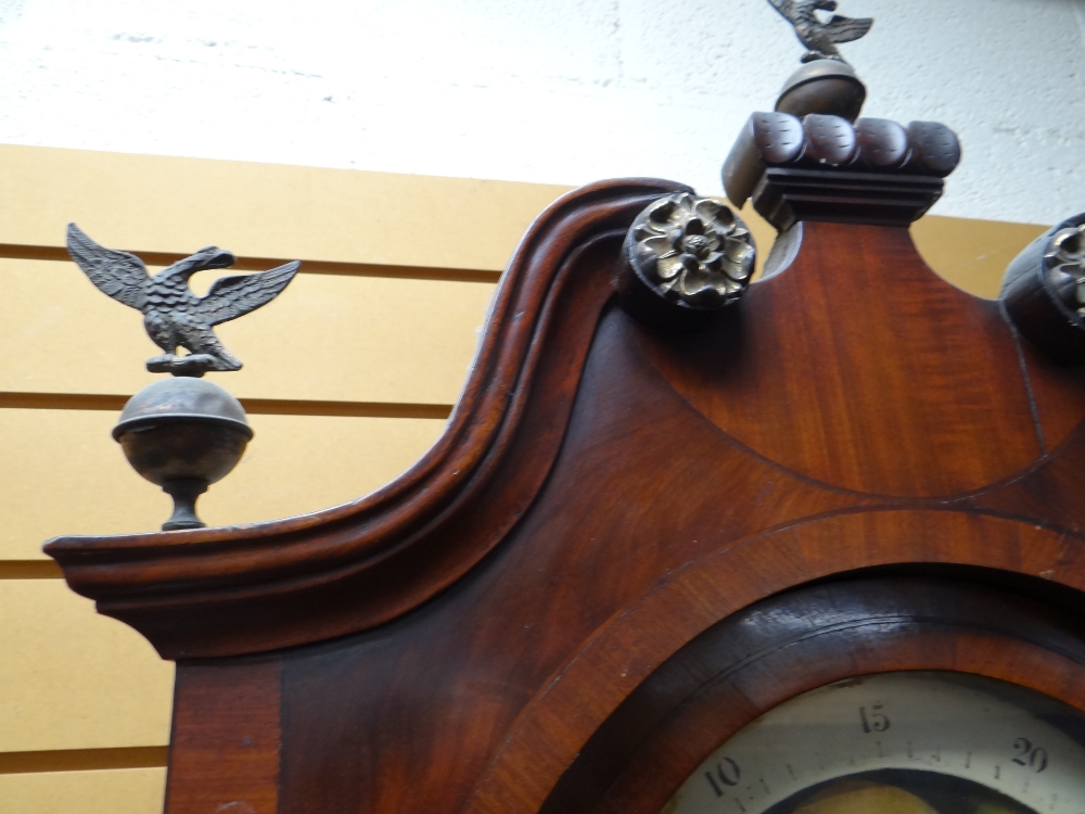 19TH CENTURY MAHOGANY 8-DAY LONGCASE CLOCK, painted moon phase dial signed 'Warwick High St. - Image 11 of 48