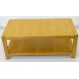 ERCOL 'BOSCO' BLOND OAK COFFEE TABLE, model no. 1387, 115 x 60cms