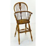 MODERN CHILD'S VICTORIAN-STYLE BEECH WINDSOR HIGHCHAIR