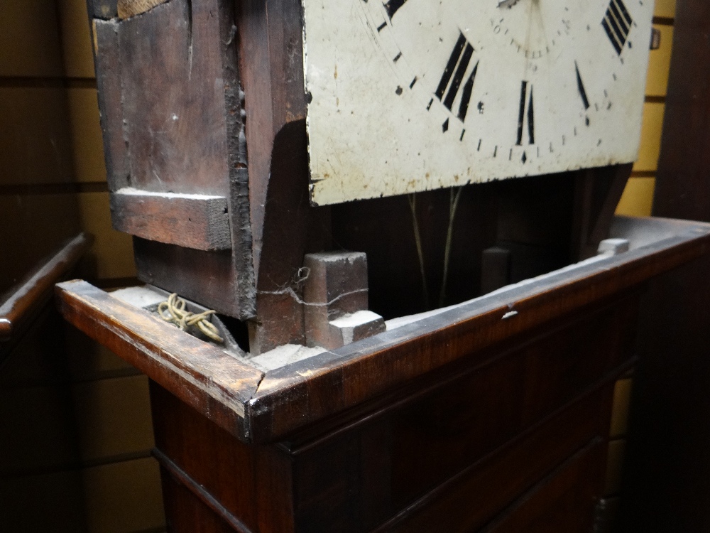 19TH CENTURY MAHOGANY 8-DAY LONGCASE CLOCK, painted moon phase dial signed 'Warwick High St. - Image 34 of 48