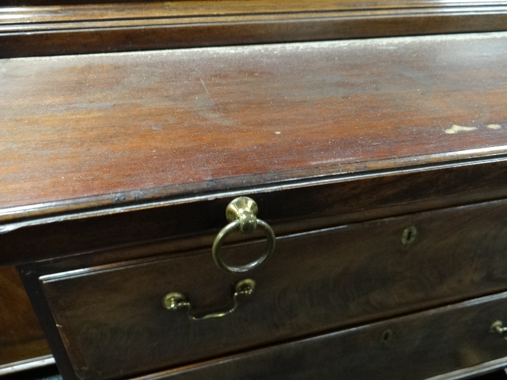 GEORGE III MAHOGANY TALLBOY CHEST, dentil cornice with blind fret frieze and canted corners, - Image 44 of 45