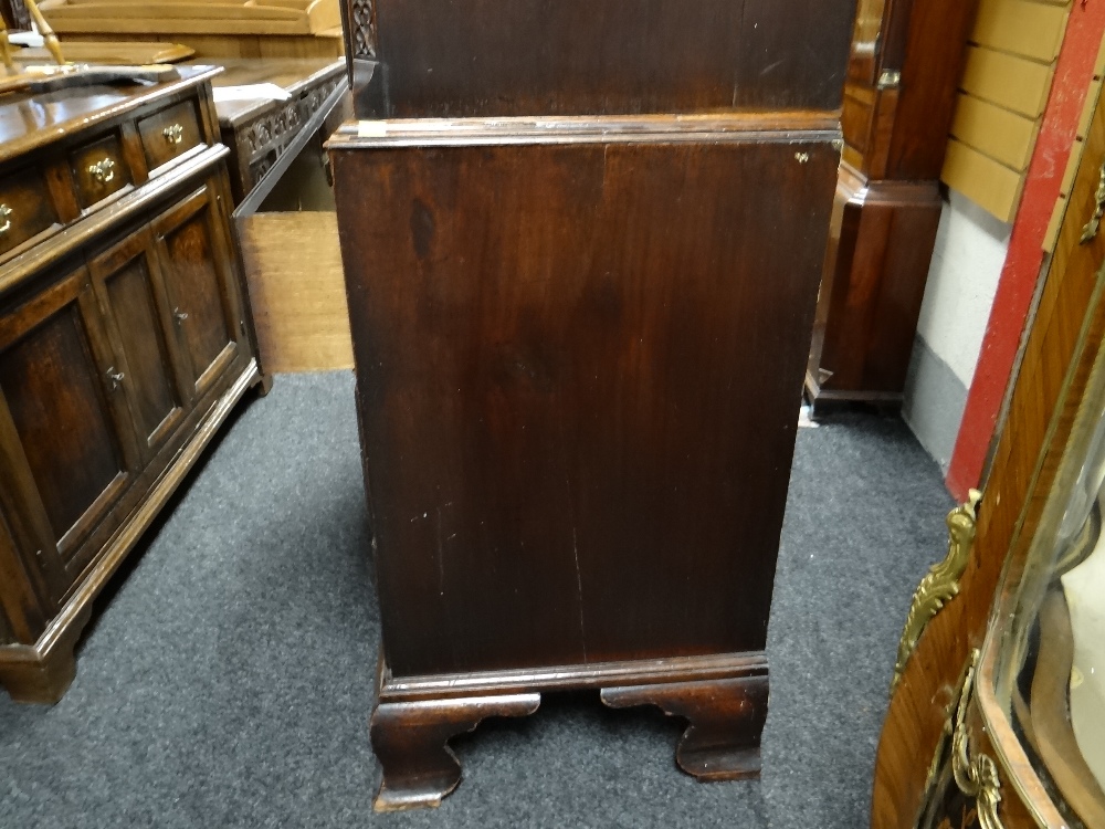 GEORGE III MAHOGANY TALLBOY CHEST, dentil cornice with blind fret frieze and canted corners, - Image 29 of 45