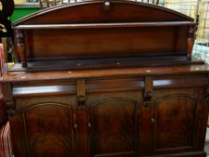 MODERN VICTORIAN-STYLE MAHOGANY SIDEBOARD with chiffonier top, 170cms high