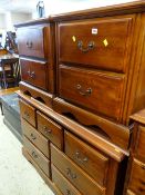 ASSORTED MODERN MAHOGANY BEDROOM FURNITURE including two bedside chests, seven-drawer chest and