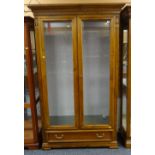 MODERN VICTORIAN-STYLE CHINA CABINET, cavetto cornice above double-glazed doors and under drawer,