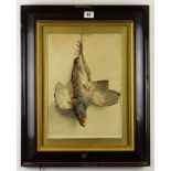 19TH CENTURY SCHOOL watercolour - still life of partridge, signed with monogram and dated 1885,