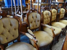 ASSORTED OCCASIONAL FURNITURE including five dining chairs, drop flap mahogany table, stick stand,