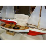 THREE RADIO-CONTROLLED POND BOATS comprising two yachts and a steam launch (3) Condition Report: