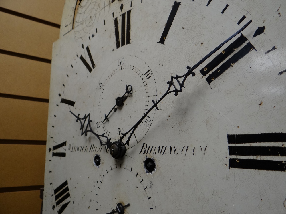 19TH CENTURY MAHOGANY 8-DAY LONGCASE CLOCK, painted moon phase dial signed 'Warwick High St. - Image 24 of 48