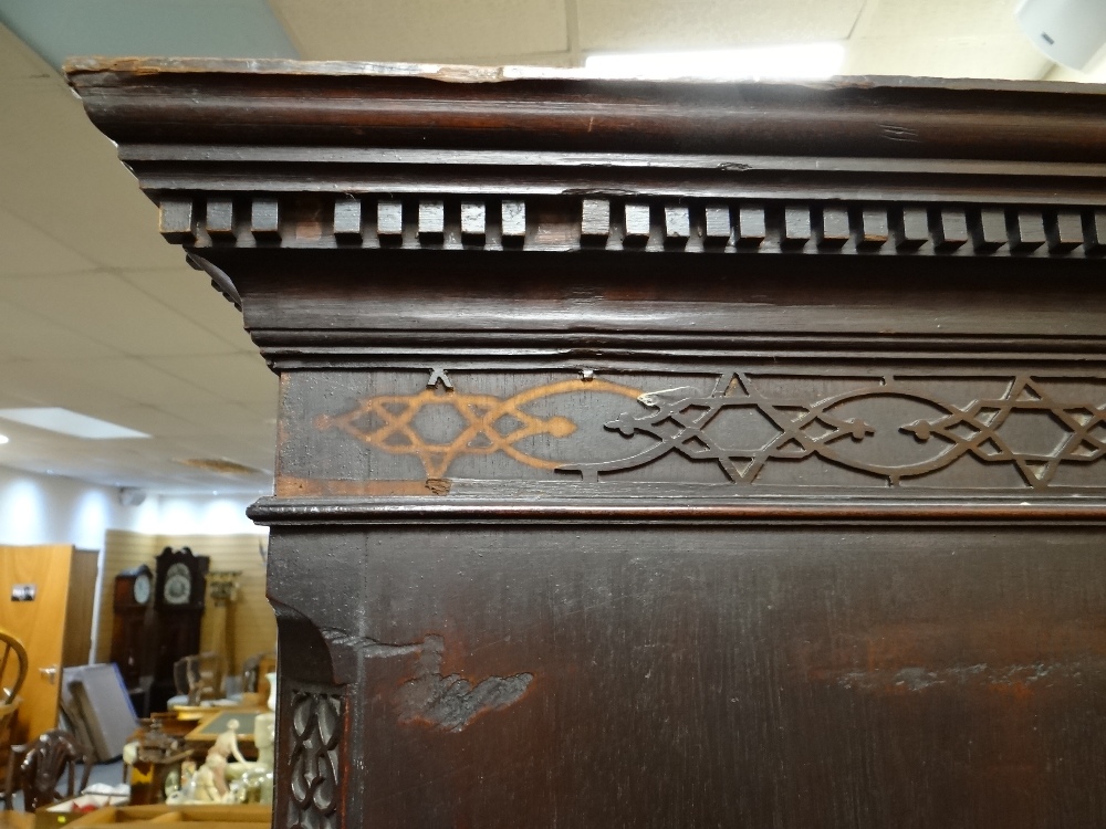 GEORGE III MAHOGANY TALLBOY CHEST, dentil cornice with blind fret frieze and canted corners, - Image 28 of 45