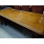 VICTORIAN OAK DINING TABLE with moulded edge and tapering reeded legs, 181 x 86cms Condition Report: