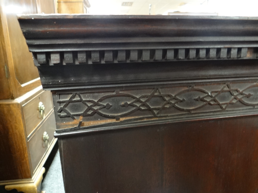 GEORGE III MAHOGANY TALLBOY CHEST, dentil cornice with blind fret frieze and canted corners, - Image 27 of 45