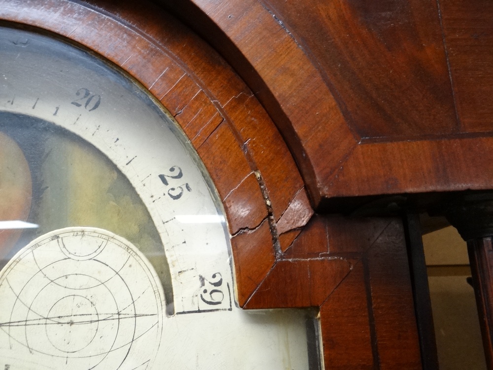 19TH CENTURY MAHOGANY 8-DAY LONGCASE CLOCK, painted moon phase dial signed 'Warwick High St. - Image 15 of 48