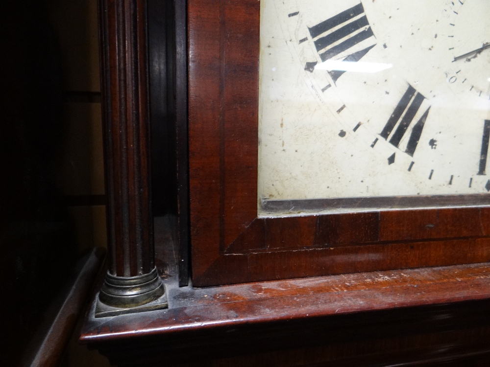 19TH CENTURY MAHOGANY 8-DAY LONGCASE CLOCK, painted moon phase dial signed 'Warwick High St. - Image 13 of 48