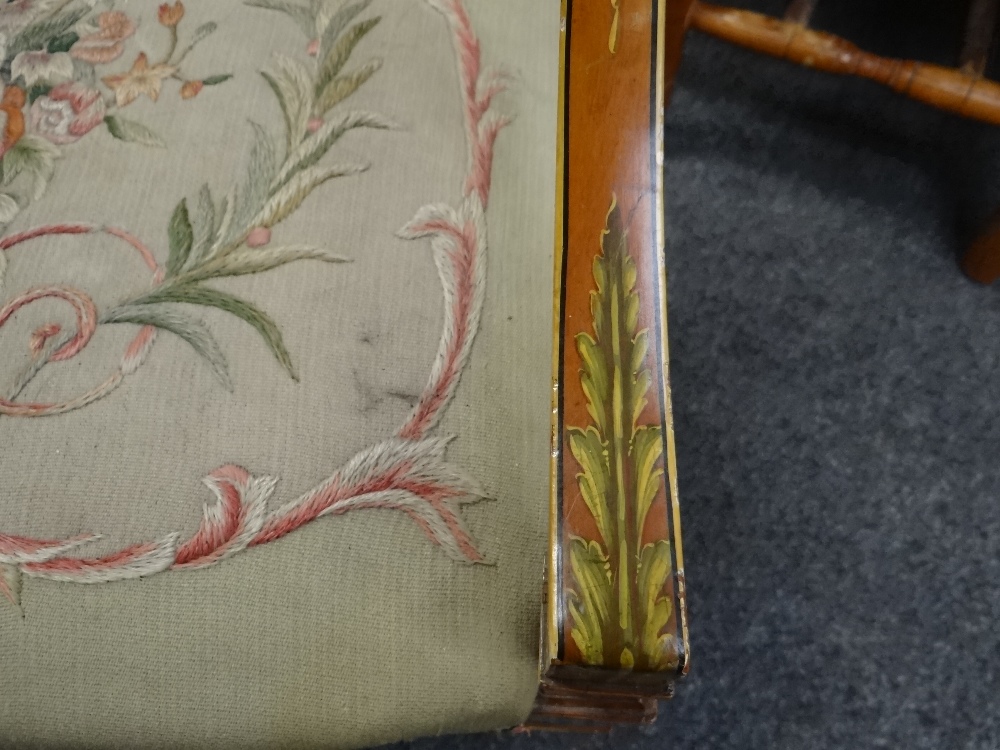 FINE SET OF THREE EDWARDIAN SATINWOOD & POLYCHROME DECORATED CHAIRS, in the Sheraton revival- - Image 22 of 37