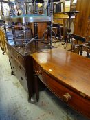 REGENCY MAHOGANY THREE-DRAWER CHEST and Victorian walnut bow front side table and a pair of