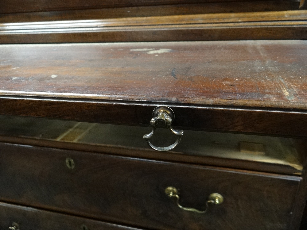 GEORGE III MAHOGANY TALLBOY CHEST, dentil cornice with blind fret frieze and canted corners, - Image 45 of 45