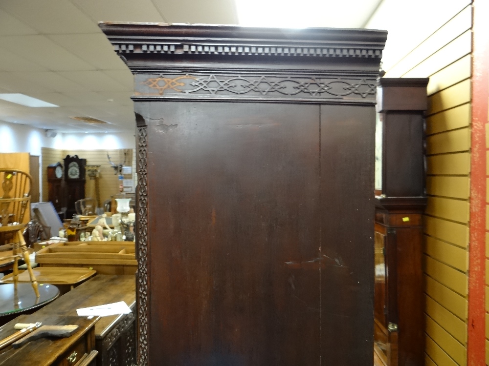 GEORGE III MAHOGANY TALLBOY CHEST, dentil cornice with blind fret frieze and canted corners, - Image 30 of 45